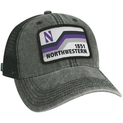 Shop Legacy Athletic Black Northwestern Wildcats Sun & Bars Dashboard Trucker Snapback Hat