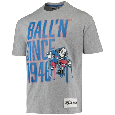Shop Ball-n Ball'n Heathered Gray Philadelphia 76ers Since 1946 T-shirt In Heather Gray