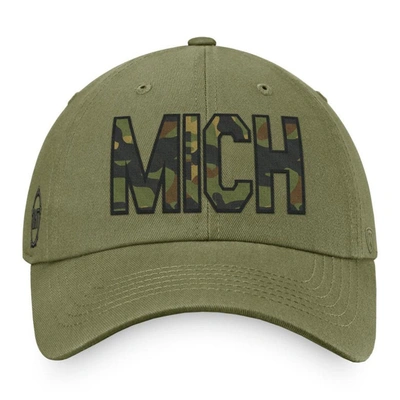 Shop Top Of The World Olive Michigan Wolverines Oht Military Appreciation Unit Adjustable Hat