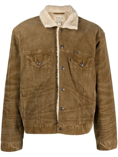 Shop Polo Ralph Lauren Icon Lined Trucker Jacket Clothing In Brown