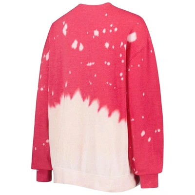 Gameday Couture Cardinal Iowa State Cyclones Twice As Nice Faded Dip-dye Pullover Sweatshirt In Crimson