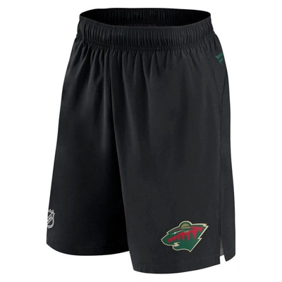 Shop Fanatics Branded Black Minnesota Wild Authentic Pro Rink Shorts