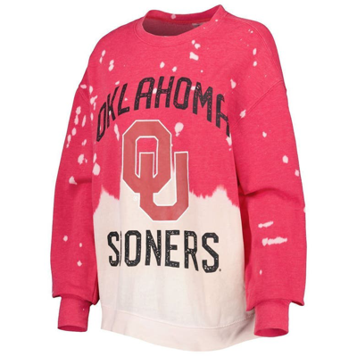 Shop Gameday Couture Crimson Oklahoma Sooners Twice As Nice Faded Dip-dye Pullover Long Sleeve Top