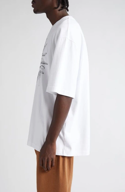Shop Jacquemus Le T-shirt Soleil Cotton Graphic T-shirt In Royal Sun White