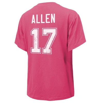 Shop Majestic Threads Josh Allen Pink Buffalo Bills Name & Number T-shirt