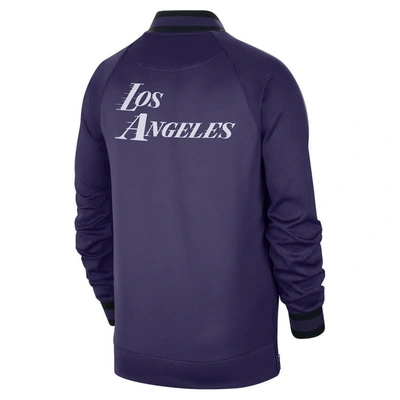 Shop Nike Gray/white Los Angeles Lakers 2022/23 City Edition Showtime Thermaflex Full-zip Jacket In Purple