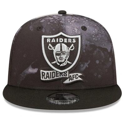 Shop New Era Black Las Vegas Raiders Ink Dye 2022 Sideline 9fifty Snapback Hat