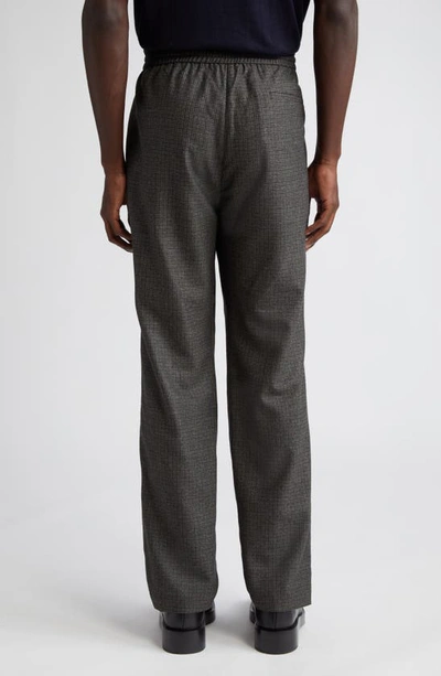 Shop De Bonne Facture Check Drawstring Wool Trousers In Forest Puppytooth