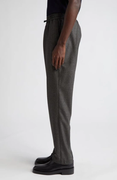 Shop De Bonne Facture Check Drawstring Wool Trousers In Forest Puppytooth