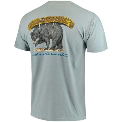 Shop Image One Gray West Virginia Mountaineers Canoe Local Comfort Colors T-shirt
