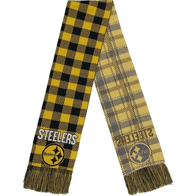 Shop Foco Pittsburgh Steelers Plaid Color Block Scarf In Black