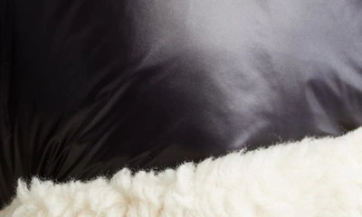 Shop Sacai Faux Shearling & Nylon Padded Blouson Jacket In Black / Ecru