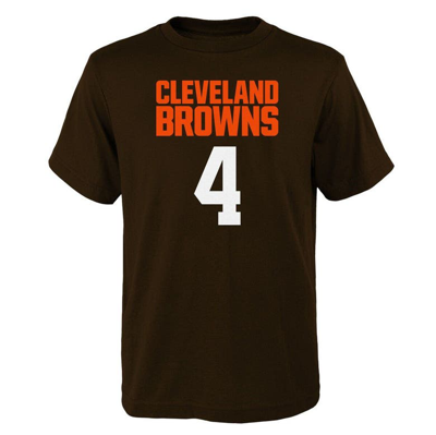 Shop Outerstuff Youth Deshaun Watson Brown Cleveland Browns Mainliner Player Name & Number T-shirt