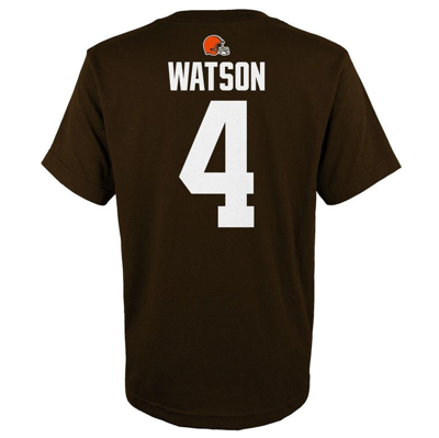 Shop Outerstuff Youth Deshaun Watson Brown Cleveland Browns Mainliner Player Name & Number T-shirt