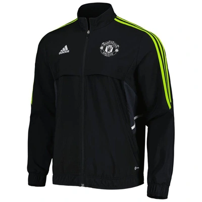 Shop Adidas Originals Adidas Black Manchester United Presentation Aeroready Full-zip Jacket