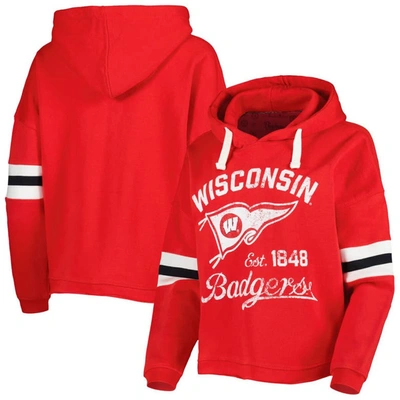 Shop Pressbox Red Wisconsin Badgers Super Pennant Pullover Hoodie