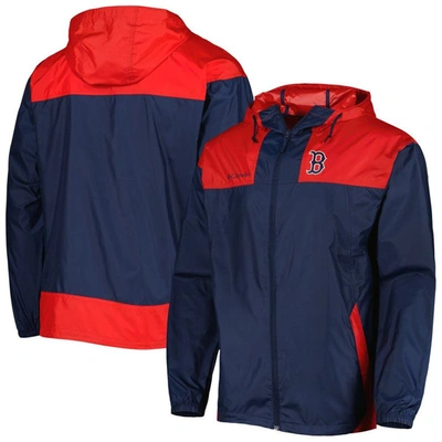Shop Columbia Navy/red Boston Red Sox Omni-shade Flash Forward Challenger Full-zip Windbreaker Jacket