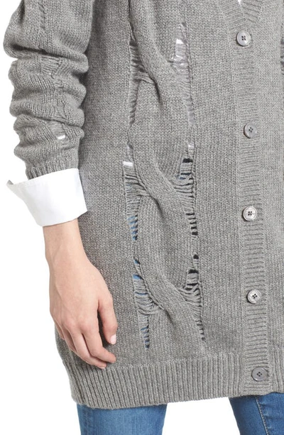 Shop Ag Sandrine Longline Cardigan Sweater In Pebble Grey