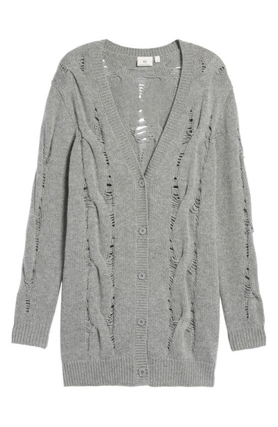 Shop Ag Sandrine Longline Cardigan Sweater In Pebble Grey