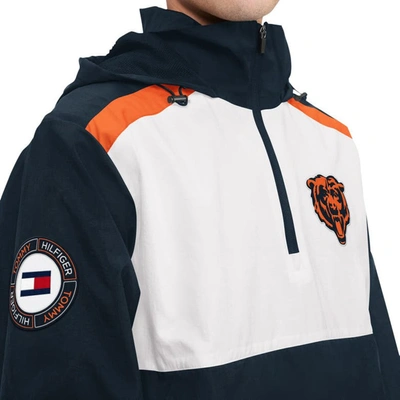 Shop Tommy Hilfiger Navy/white Chicago Bears Carter Half-zip Hooded Top