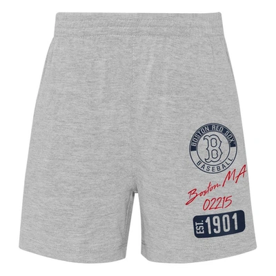 Shop Outerstuff Infant Red/heather Gray Boston Red Sox Ground Out Baller Raglan T-shirt And Shorts Set