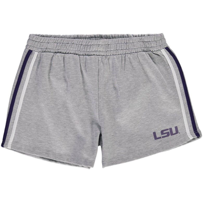 Shop Profile Heathered Gray Lsu Tigers Plus Size 2-stripes Shorts In Heather Gray