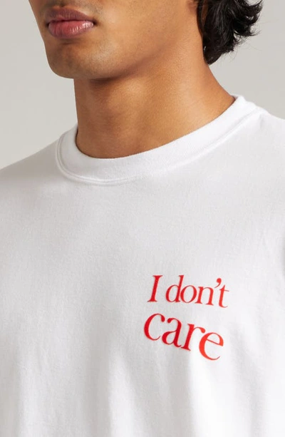 Shop Undercover I Don't Care Cotton Graphic T-shirt In White