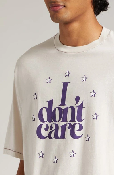 Shop Undercover I Don't Care Graphic T-shirt In Light Beige