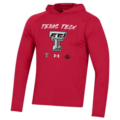 Shop Under Armour Red Texas Tech Red Raiders 2023 On Court Bench Shooting Long Sleeve Hoodie T-shirt