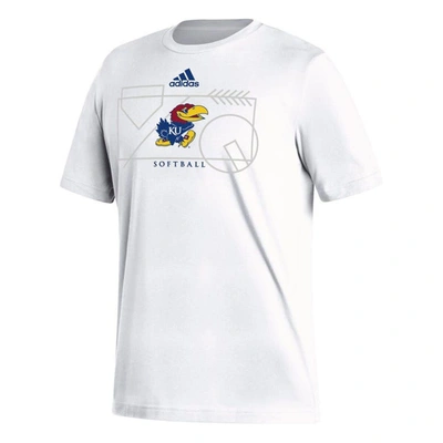 Shop Adidas Originals Adidas White Kansas Jayhawks Locker Lines Softball Fresh T-shirt