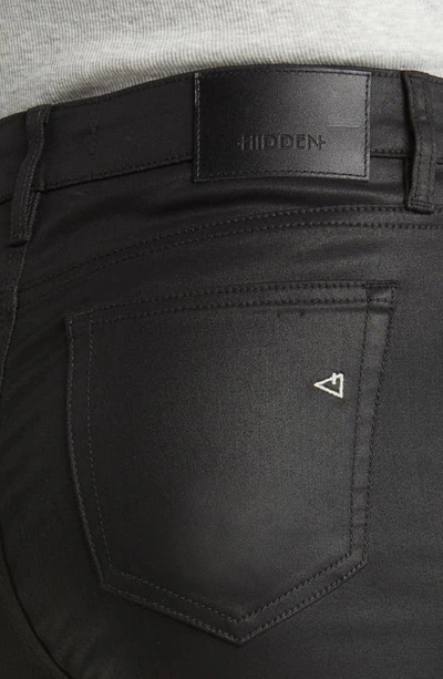 Hidden Jeans Coated Step Hem Bootcut Jeans In Black