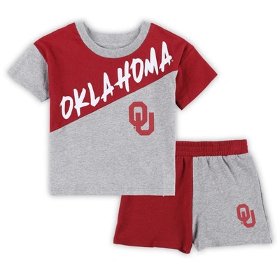 Shop Outerstuff Toddler Heather Gray Oklahoma Sooners Super Star T-shirt & Shorts Set