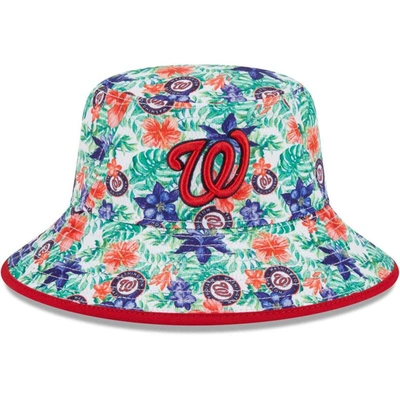 Shop New Era Washington Nationals Tropic Floral Bucket Hat In Red