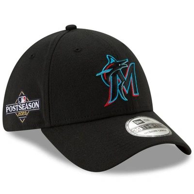 Shop New Era Black Miami Marlins 2023 Postseason 39thirty Flex Hat