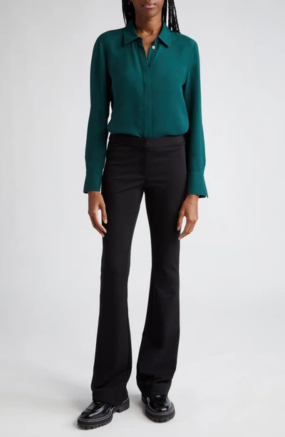 Lafayette 148 Waldorf Flare-leg Secco Stretch Pants In Black