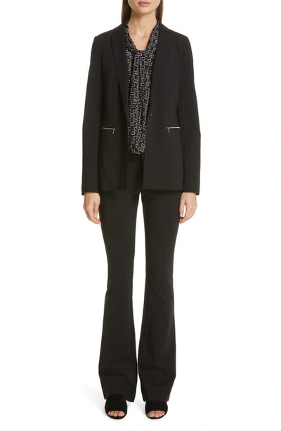 Lafayette 148 Waldorf Flare-leg Secco Stretch Pants In Black