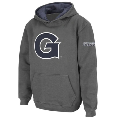 Shop Stadium Athletic Youth  Charcoal Georgetown Hoyas Big Logo Pullover Hoodie