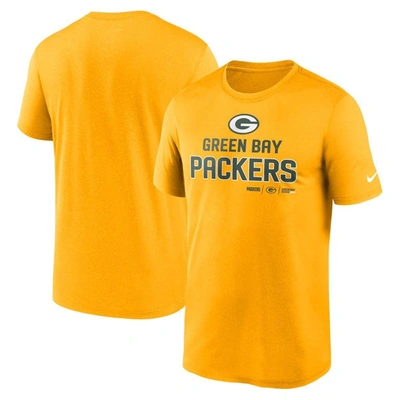 Shop Nike Gold Green Bay Packers Legend Community Performance T-shirt