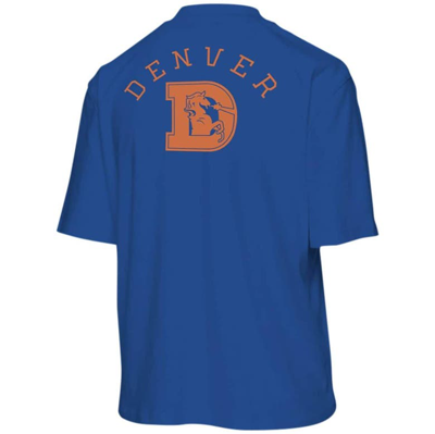 Shop Junk Food Royal Denver Broncos Half-sleeve Mock Neck T-shirt