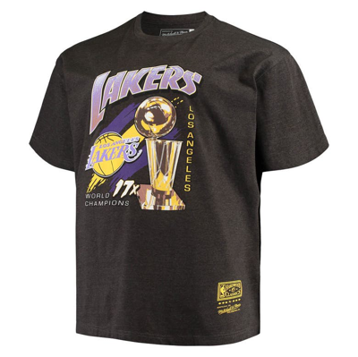 Shop Mitchell & Ness Heathered Charcoal Los Angeles Lakers Big & Tall 17x Trophy T-shirt In Heather Charcoal