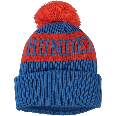 Shop New Era Youth  Blue Oklahoma City Thunder Sport Cuffed Knit Hat With Pom