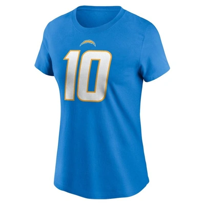 Shop Nike Justin Herbert Powder Blue Los Angeles Chargers Player Name & Number T-shirt