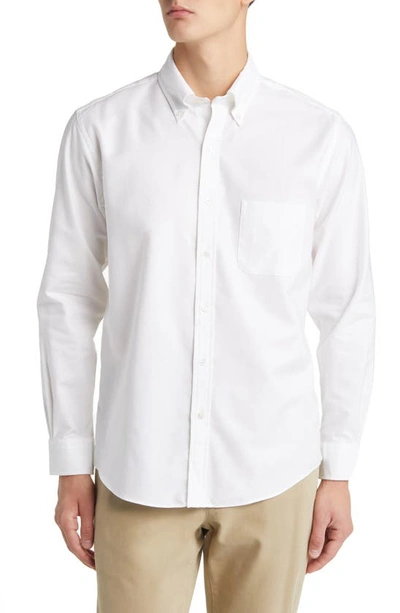 Shop Brooks Brothers Oxford Button-down Dress Shirt In Solid White