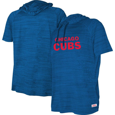 Shop Stitches Youth  Heather Royal Chicago Cubs Raglan Short Sleeve Pullover Hoodie