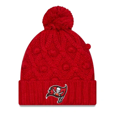 Shop New Era Red Tampa Bay Buccaneers Toasty Cuffed Knit Hat With Pom