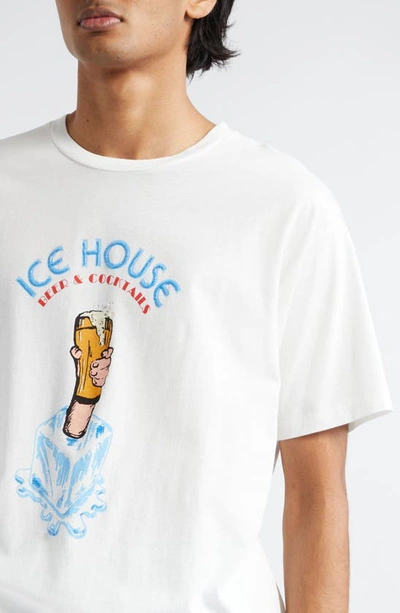 Shop Bode Ice House Cotton Graphic T-shirt In Cream