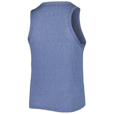 Soft As A Grape Navy Cleveland Guardians Plus Size High Neck Tri-blend Tank Top In Navy