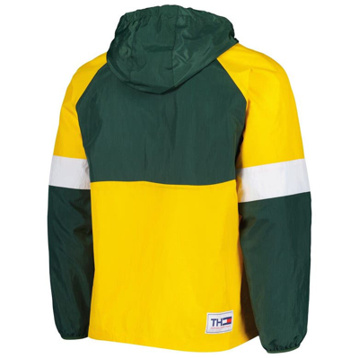 Shop Tommy Hilfiger Green Green Bay Packers Quarter-zip Pullover Hoodie