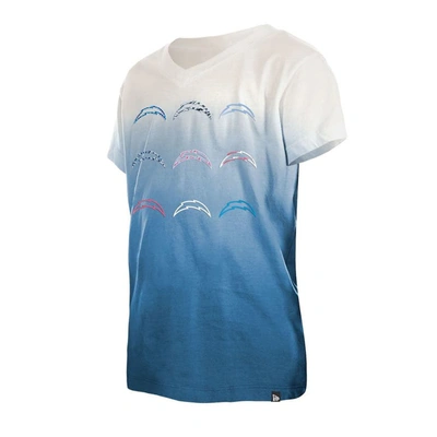 Shop New Era Youth  Powder Blue Los Angeles Chargers Multi Logo Ombre V-neck T-shirt