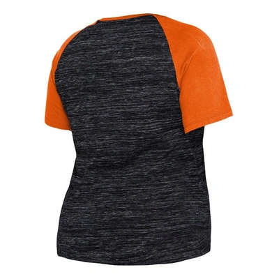 Shop New Era Black San Francisco Giants Plus Size Space Dye Raglan V-neck T-shirt